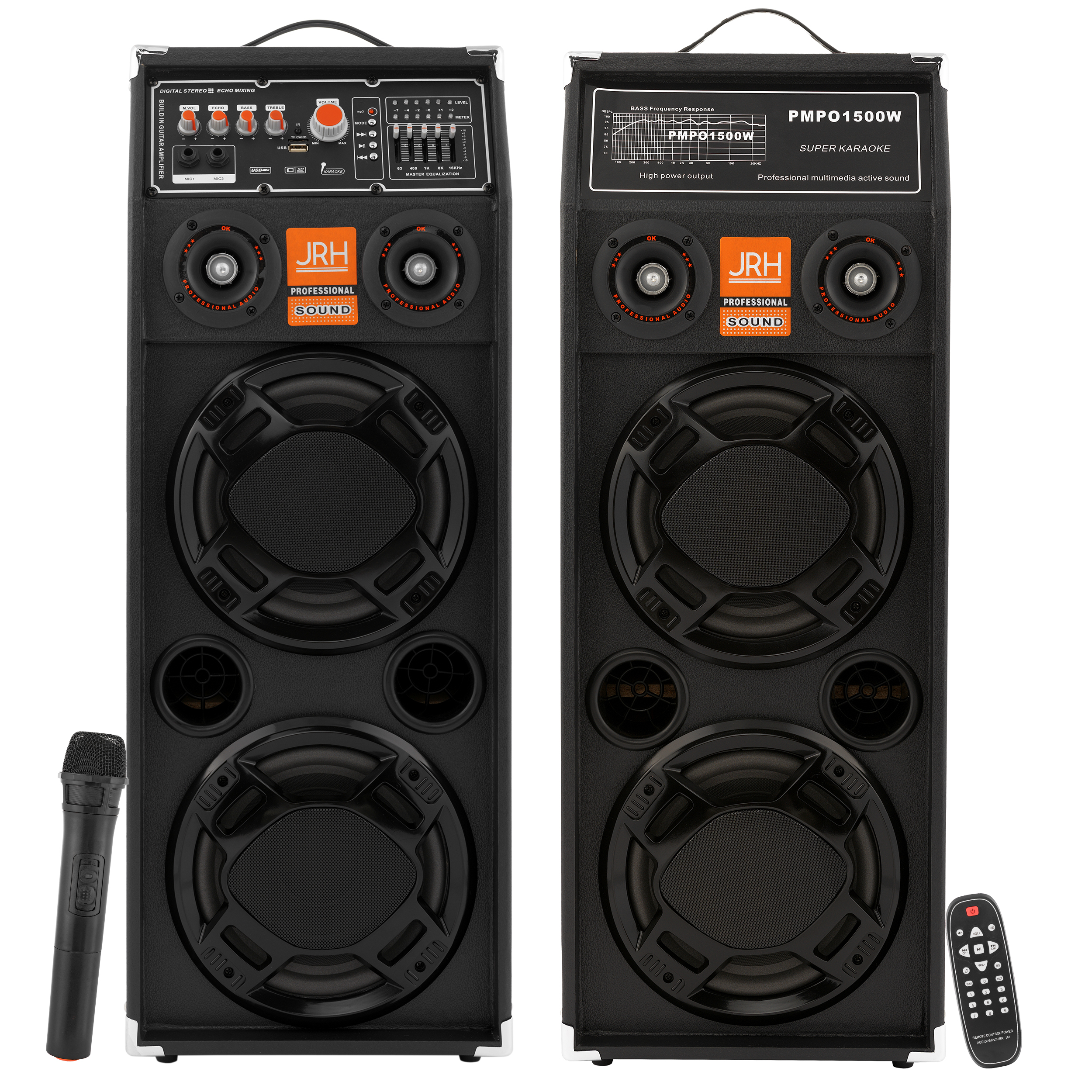 Set boxe active JRH 2321A Microphone wireless 600w – JRH.ro